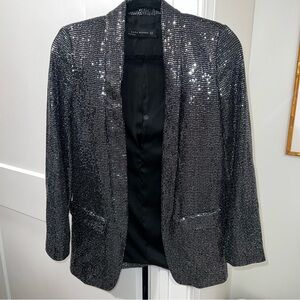 Zara Black Sequin Blazer
